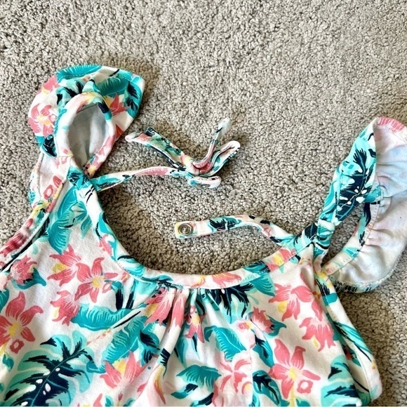 Tommy Bahama casual sleeveless dress size 4T white, coral teal - Picture 5 of 9